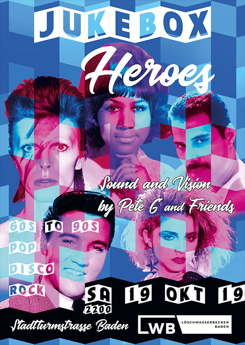 Jukebox Heroes - Die neue Partyreihe im LWB Löschwasserbecken Baden 19. Oktober 2019 Jukebox Heroes - Die neue Partyreihe im LWB Löschwasserbecken Baden 19. Oktober 2019